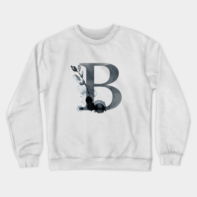 Floral Monogram B Dark Herbs And Flora Crewneck Sweatshirt by floralmonogram